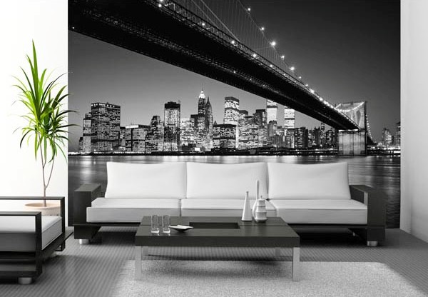 Brooklyn Bridge Wall Mural WG140 by Ideal Decor Roomsetting