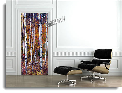 Autumn Birch Wall Mural Roomsetting