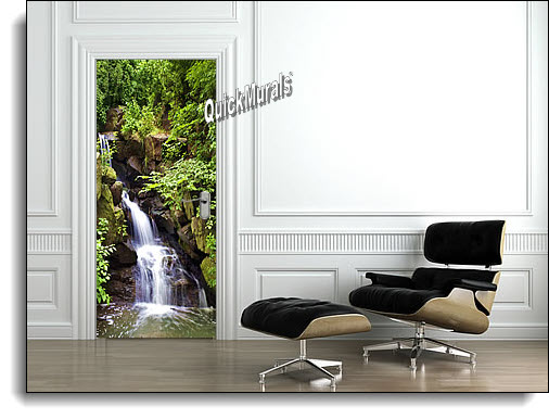 Spring Waterfall Door Mural Roomsetting