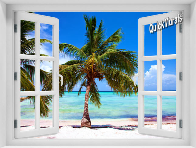 Tropical Beach Window