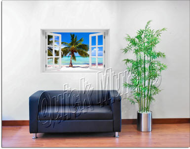 Tropical Beach Window roomsetting