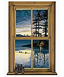 Log Cabin Window wallpaper wall mural