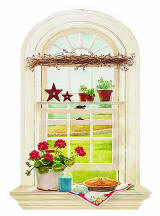 Kitchen Window With Pie Mural